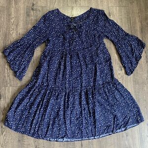 NWT Robert Louis Navy Blue Polka Dot Dress